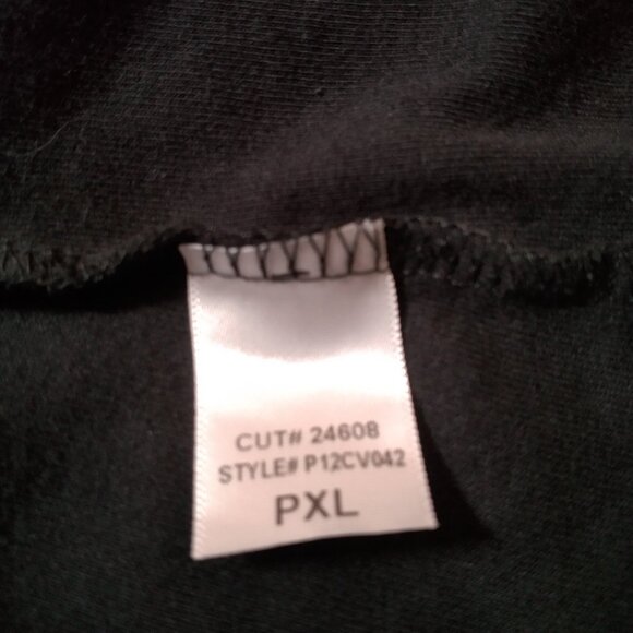 Vintage Y2K New Directions Petite Shirt PXL Black Cat Print Mandala Chain Bling - Picture 9 of 10